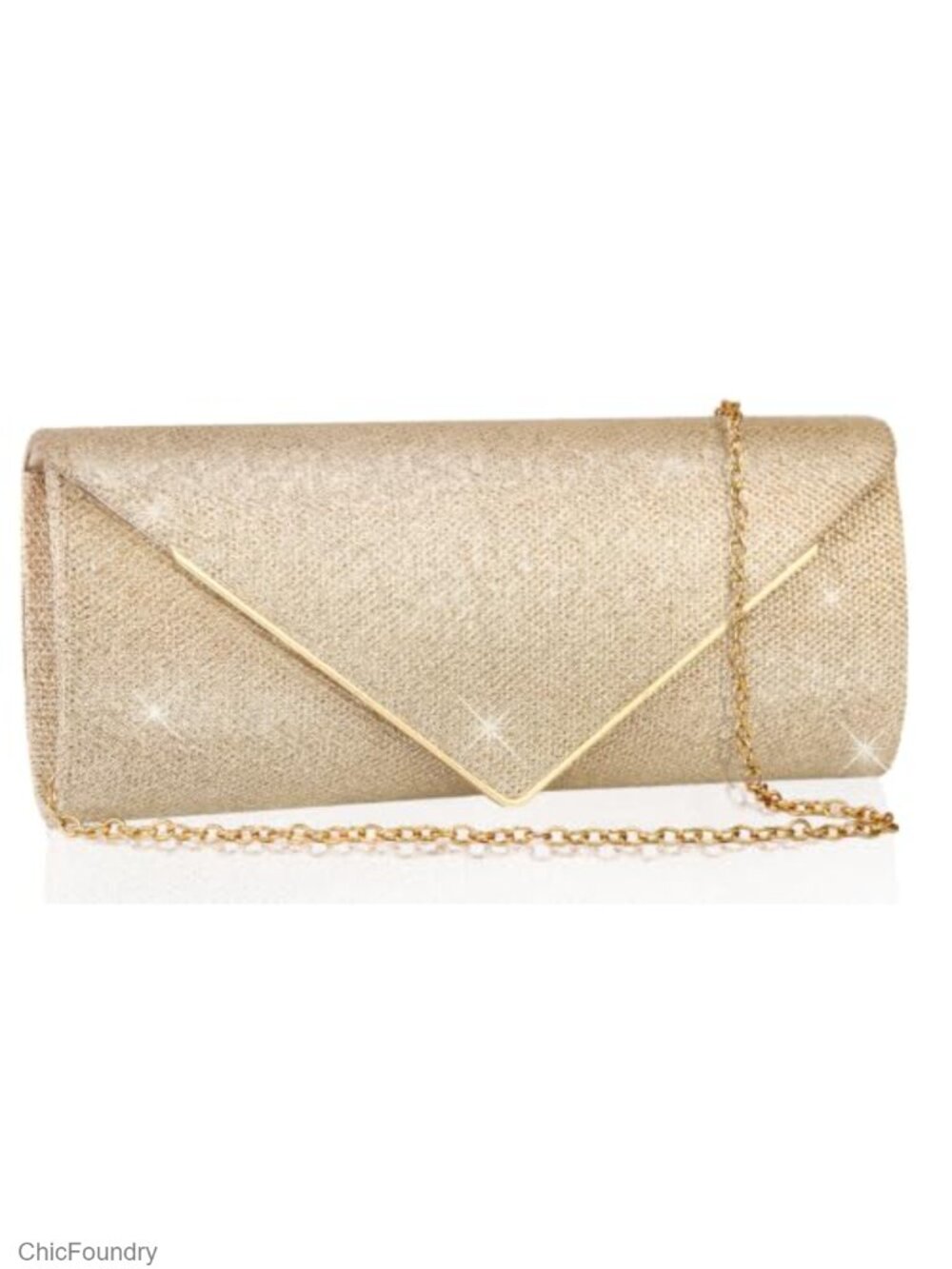 Sparkle Evening Clutch Bag with Detachable Chain Envelope Purse for Weddings